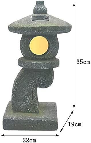 Outdoor Garden Animal Statues Patio Décor, Garden Lantern Outdoor Statues Courtyard Landscape Decor Lamp Retro Zen Old Stone Finish Patio Yard Crafts Sculptures, D-22x19x35cm - Image 2