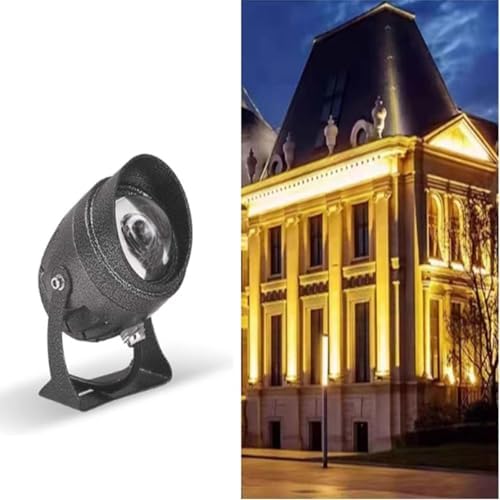 Narrow Beam Spotlight - Rotation Spotlight, 220V IP65 Waterproof Flood Light, 10W Long Distance Wall Washer Spot Light, Outdoor Architectural Lawn LED Landscape Lamp(White Light) by Unknown
