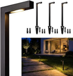 Gardenreet Solid Brass Low Voltage L-Shaped Path Light, Black, Wired,4Pack by Gardenreet