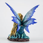Fantasy Reading Fairy Figurine - Blue Gradient Wings Elf Statue with Book, Cozy Resin Decor for Desk, Study & Fairy Garden (15.5cm) - Image 6