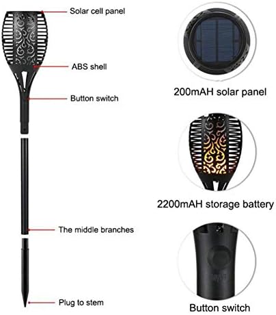 Solar Light 4 Pack Waterproof Flickering Flames Torches Lights Outdoor Landscape Decoration Lighting Solar Spotlights Security Torch Light for Garden Patio Yard Driveway (4Pack, Upgrade 33LED) - Image 4