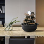 WICHEMI Indoor Water Fountain Tabletop Fountain Stacked Rock with LED Light - Image 3