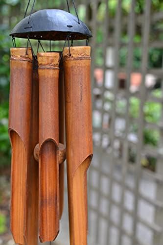 Cohasset Gifts Bamboo Wind Chime | #134 | Plain Antique Bamboo Wind Chime | Wood, Outdoor, Home Décor for Decks, Garden, Porch | Large | Natural Wood Finish | - Image 2