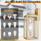 19" Large Dusk to Dawn Outdoor Wall Light Porch Light Outdoor Gold - Image 5