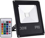 30W RGB LED Flood Lights, Waterproof IP65 Outdoor Color Changing LED Security Light with Remote Control, AC 85-265V Dimmable Wall Washer Lights by XUNATA