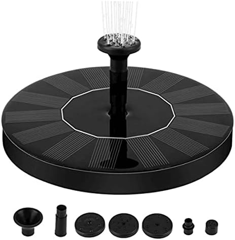 1. Solar Floating Fountain Pump: Circular Panel Water Fountain with 6 Nozzle Accessories for Garden Bird Bath Small Pond - Black by SUPVOX