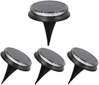 Solar Ground Lights Outdoor, Flat Yard Lights with 17 Led, Outdoor Waterproof Disc Landscape Lights for Patio Lawn Yard Deck Walkway, Multicolor, 4 Pack by VicFlora