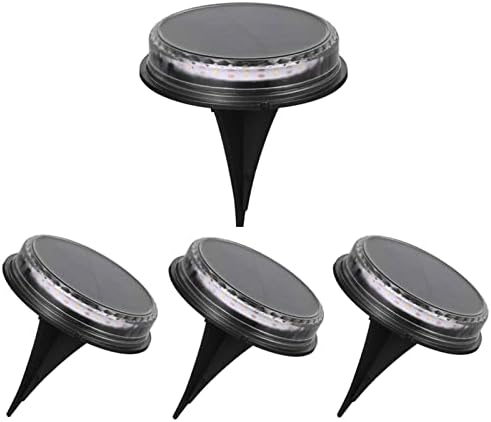 Solar Ground Lights Outdoor, Flat Yard Lights with 17 Led, Outdoor Waterproof Disc Landscape Lights for Patio Lawn Yard Deck Walkway, Multicolor, 4 Pack by VicFlora