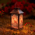Solar Lantern Abstract Fox Silhouette Glass Outdoor Waterproof Garden Hanging Lantern Solar Powered Lighting Outside Solar Light for Patio Yard Camping, Gifts for Women Mom by Unknown