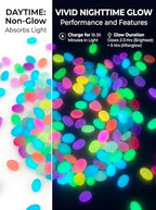 Colorful Glow in the Dark Garden Stones,Luminous Pebbles Glowing Rocks for Outdoor Landscaping,Night Guide Stepping Stones Decor Walkway,Yard,Patio,Lawn,Fish Tank,Aquarium,Planter (#2,1cm 1000pcs) - Image 2