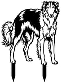 Dog Metal Garden Stake - Weatherproof Dog Silhouette Yard Art, Decorative Outdoor Sign for Lawn & Patio, Heartfelt Gift for Rough Collie Lovers(Stand,10") by VORISCAPE