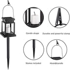 GIGALUMI 8 Pack Solar Hanging Lantern Outdoor, Candle Effect Light - Image 5