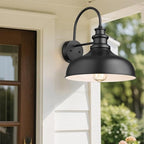 Bestshared Outdoor Farmhouse Barn Lights, Medium Outdoor Wall Barn Lighting,11.5” Dome Industrial Wall Sconces, Exterior Wall Lighting Fixture, Porch Wall Lantern (1Pack, Black+White) - Image 4