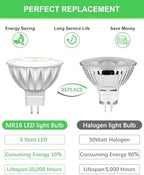 MR16 LED Bulbs 12-Pack 6000K Cool White 5W GU5.3 Spotlight Bulb, Non-Dimmable 38° Beam Angle for Landscape, Recessed, Track Lighting,Commercial Security & High Bay Lighting - Image 3