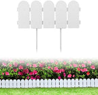 Evelyne Garden Border Edging: Wooden Fence Design - 8pcs White Yard Landscaping Fence Liner Lawn Edge Barrier - 10ft Kit of Decorative Lawn Landscape Panels Elements -Landscaping Edging-GMT-10374-D08 by Evelyne