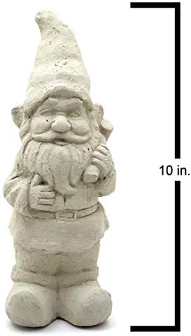 Garden Gnome with Mallet: Solid Durable Stone Statue with Vintage Texture. Sealed for Outdoors. Handcrafted USA. (Classic/White) - Image 6