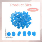 M METERXITY 50-Pack Glow in The Dark Rocks, 1.77" Resin Outdoor Garden Decorations Luminous Pebbles Stones for Garden Plants/Aquarium/Backyard Path, Aquarium Gravel [Dark Blue] - Image 3