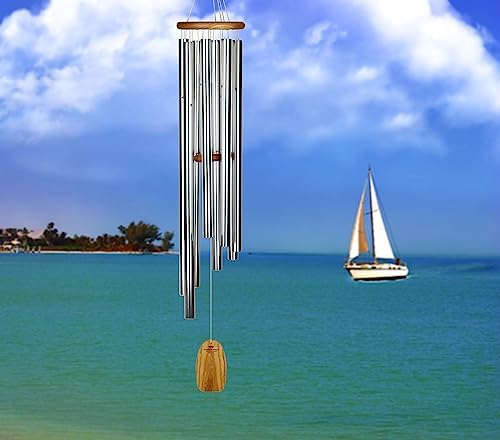 Woodstock Wind Chimes Garden Decor for Outside Outdoor Patio Decor 56" Inspirational and Memorial Sympathy Wind Chime Porch Decor Gregorian Wind Chime Baritone Deep Toned Sound Silver Wind Chimes(GBS) - Image 2