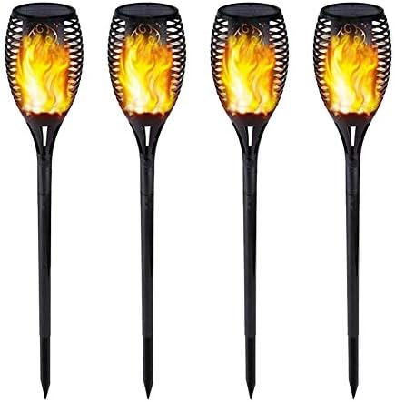 Solar Light 4 Pack Waterproof Flickering Flames Torches Lights Outdoor Landscape Decoration Lighting Solar Spotlights Security Torch Light for Garden Patio Yard Driveway (4Pack, Upgrade 33LED) by Unknown