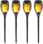 Solar Light 4 Pack Waterproof Flickering Flames Torches Lights Outdoor Landscape Decoration Lighting Solar Spotlights Security Torch Light for Garden Patio Yard Driveway (4Pack, Upgrade 33LED) by Unknown