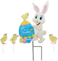 Yard Sign Stakes Made of Metal, Easter Yard Stakes with Bunny Egg for Easter Decorations Outdoor Garden Lawn Porch by Voumsil