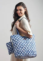 Maison d' Hermine Shopping Bags Cotton Quilted Tote Bag with Zipper Pockets - Image 2