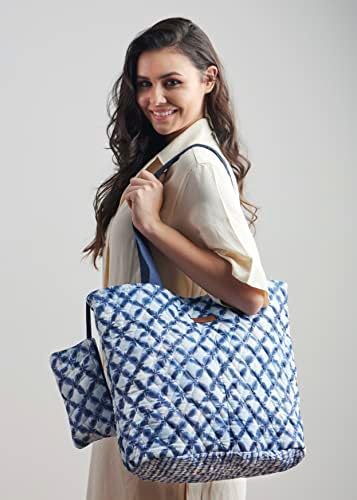 Maison d' Hermine Shopping Bags Cotton Quilted Tote Bag with Zipper Pockets - Image 2