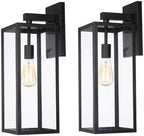 2 Pack Large Outdoor Sconce Lights,18 Inch Outdoor Wall Lantern Light,Exterior Sconce Metal and Glass Large Porch Light, Black Outdoor Lanterns for Front Porch Garage Balcony by Faymartlighting