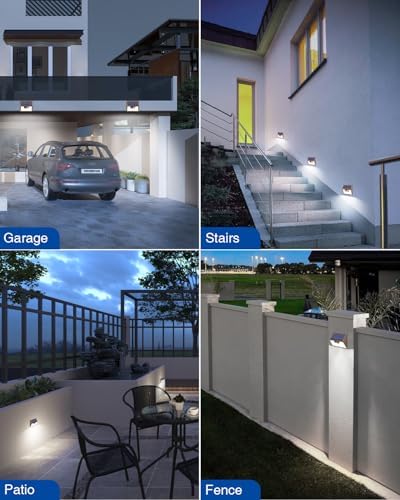 Peasur Brown Solar Lights Outdoor Motion Sensor 8 Pack, Ultra-Bright 3 Mode 140LED Fence Security Light Waterproof, Solar Wall Lighting for Patio Yard Step House Outside Cool White - Image 3