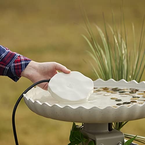 Farm Innovators HR-75 Outdoor Premium Cast Aluminum Decorative Heated Rock Automatic Bird Bath De-Icer for Harsh Winters, 75 Watts, Beige - Image 7