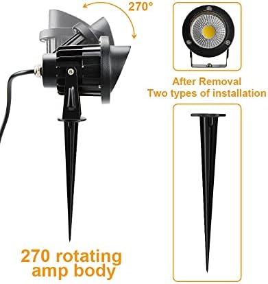 Romwish 10W Landscape Lighting, 120V Plug-in Outdoor Spotlights, 6 Pack - Image 4