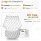 ULAROOM USB Plug-in Mushroom Lamp Small Bedside Table Lamp with 3 Temperature LED Bulb,Free Dimming Nights Light for Bedroom/Living Room/Entryway/Corner Decor (Stripe White) - Image 5