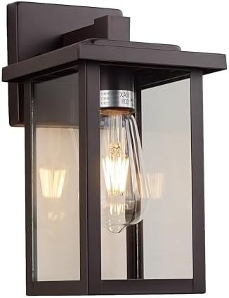 Oil Rubbed Bronze Outdoor Light Fixture, Outdoor Wall Lantern 2 Pack with Clear Water Glass, 11 Inch Outside Light for House Entryway Garage Porch - Image 4