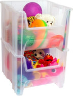 Akro-Mils Stak-N-Store Stackable Storage Bins, 17.5"x16.5"x12.5", Clear 2Pk - Image 6
