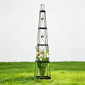 Wrought Iron Obelisk Trellis Sturdy Durable Easy Install Climbing Plants by Goooxim
