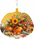 Thanksgiving Fall Wind Spinner for Yard and Garden, Sunflowers Bird Orange Pumpkin Hanging Wind Spinner Outdoor 3D Kinetic Wind Sculpture Spinners Indoor Outdoor Patio Décor Ornaments Gift 12 Inch by Unknown
