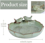 Ceramic Bird Bath Bowl with Perched Birds - Premium Outdoor Tabletop Birdbath Basin in Weather-Resistant Glaze - Usable on Ground, Deck or Tabletop - Image 2
