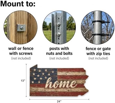 Pennsylvania Home State Shape Sign – Vintage Flag Metal Wall Art - Image 3