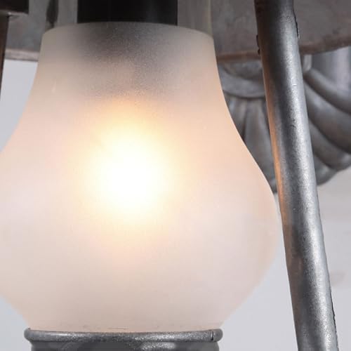 Aluminum Vintage Kerosene Lantern Outdoor Wall Lantern Light Fixture – Waterproof Exterior Porch Sconce with Frosted Glass, Rustic Farmhouse Style for Patio, Garden, Garage - Image 7