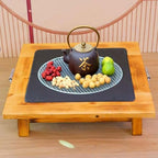 Fire Pit Table Solid Wood cast Iron Grill Brazier Heating Stove Barbecue Grill Household Charcoal Stove Square Metal Firepit Stove Backyard Patio Garden Fireplace - Image 6