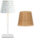 Mr. White Outdoor Waterproof Cordless Rechargeable Portable Top Touch Battery Operated Powered LED Table Lamp with Wicker lampshade for Restaurant Kitchen Patio Dinner Dining (Mahjong) by Unknown
