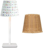 Mr. White Outdoor Waterproof Cordless Rechargeable Portable Top Touch Battery Operated Powered LED Table Lamp with Wicker lampshade for Restaurant Kitchen Patio Dinner Dining (Mahjong) by Unknown