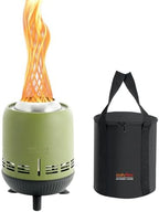 Portable Smokeless Fire Pit, 9.5” Stainless Steel Camp Stove, Green FP055 by ONLYFIREOUTDOORLIVING