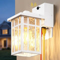 BesLowe 10'' Motion Sensor Outdoor Wall Light with GFCI Outlet, Matte White by BringYourBrightFuture