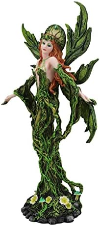 Ebros Elemental Earth Gaia Forest Green Roots and Vines Crown Fairy Statue Decorative Mythical Fantasy Magic Garden Fairies Figurine Collectible - Image 3