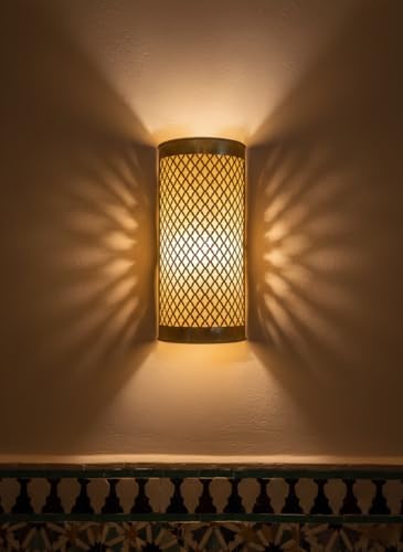 Moroccan Brass Wall Lamp Sconce Home Decor, Handmade Lighting Copper Metal Lights Turkish Lamp, Ramadan Candle Lantern, Candle Holder, Indoor Outdoor, Patio, Porch, Shelf, Garden (Prism) - Image 4