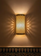 Moroccan Brass Wall Lamp Sconce Home Decor, Handmade Lighting Copper Metal Lights Turkish Lamp, Ramadan Candle Lantern, Candle Holder, Indoor Outdoor, Patio, Porch, Shelf, Garden (Prism) - Image 4