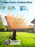 100FT Solar String Lights Outdoor, Dimmable Patio Lights Solar Powered with Remote & USB Port 35+1 LED Shatterproof Bulbs 3 Light Modes, Waterproof Solar Light for Camping Backyard Garden - Image 2