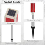 Joyibay 5-Pack Solar Powered Driveway Markers, Solar Warning Lights, Solar Outdoor Driveway Lights, Driveway Reflectors on Poles for Snow Road Yard(Red) - Image 5