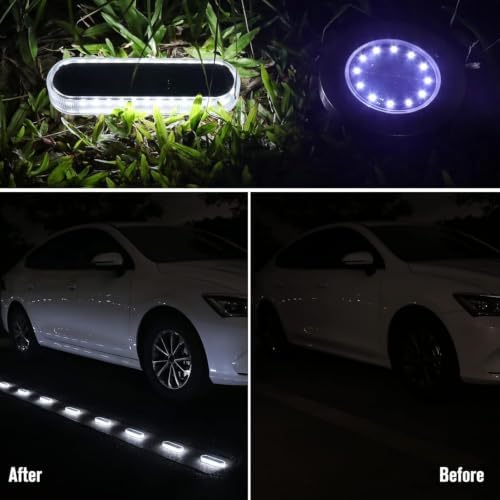 Solar Powered Driveway Lights, 8 Pack Solar Dock Deck Lights Outdoor-White - Image 2